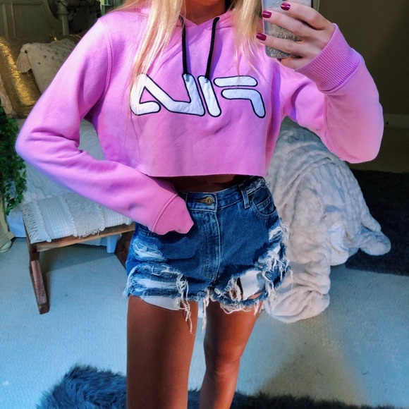 Urban Outfitters Tops - bubblegum fila cropped hoodie